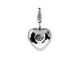 SilveRado™ VR004D-CZ2 Verado Sterling Silver Heart Cubic Zirconia Apr Bead / Charm