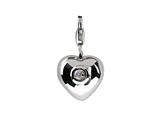 SilveRado™ VR004F-MS2 Verado Sterling Silver Heart Moon Stone Jun Bead / Charm