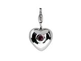 SilveRado™ VR004G-RB2 Verado Sterling Silver Heart Ruby July Pandora Compatible Bead / Charm