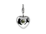 SilveRado™ VR004H-PD2 Verado Sterling Silver Heart Peridot Aug Pandora Compatible Bead / Charm
