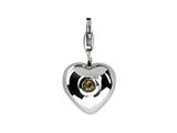 SilveRado™ VR004K-CT2 Verado Sterling Silver Heart Citrine Nov Bead / Charm