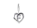 SilveRado™ VR025 Verado Sterling Silver Letter F Bead / Charm with Lobster Clasp