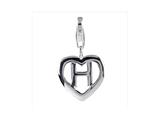 SilveRado™ VR027 Verado Sterling Silver Letter H Pandora Compatible Bead / Charm with Lobster Clasp