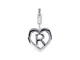 SilveRado™ VR037 Verado Sterling Silver Letter R Bead / Charm with Lobster Clasp