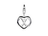 SilveRado™ VR043 Verado Sterling Silver Letter X Bead / Charm with Lobster Clasp