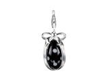SilveRado™ VRG155-13 Verado Murano Glass Dotty Black Bead / Charm