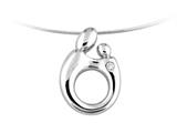 Sterling Silver Original Mother and Child® Pendant with Diamond by Janel Russell