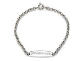 Sterling Silver Children ID Bracelet "Princess" engraved