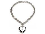 Sterling Silver Children Heart Charm Bracelet with Diamond
