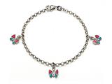 Sterling Silver Children Butterfly Charm Bracelet