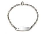 Sterling Silver Children ID Bracelet with Diamond
