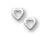 925 Sterling Silver Childrens Open Heart Earrings
