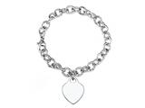 Sterling Silver 8 inches Heart Charm Bracelet