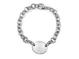 Sterling Silver 8 inches Oval Charm Bracelet