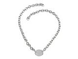 Sterling Silver 16" Oval Charm Necklace