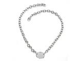 Sterling Silver 18" Oval Charm Necklace
