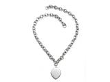 Sterling Silver 18" Heart Drop Charm Necklace