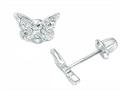 925 Sterling Silver Childrens Butterfly Earrings with White CZ`s