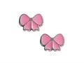 925 Sterling Silver Childrens Pink Ribbon Earrings