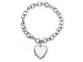 Sterling Silver 8 Inch Heart Charm Bracelet