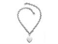Sterling Silver 18" Heart Drop Charm Necklace