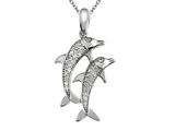 Double Dolphin Diamond Pendant