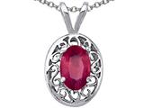 Tommaso Design™ Oval Genuine Ruby Pendant