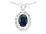 Tommaso Design™ Oval Genuine Sapphire Pendant