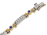 Tommaso Design™ Genuine Sapphire and Diamonds Bracelet