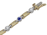 Tommaso Design™ Genuine Sapphire and Diamonds Bracelet