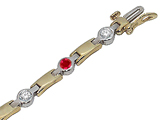 Tommaso Design™ Genuine Ruby and Diamonds Bracelet