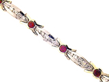 Tommaso Design™ Genuine Ruby and Diamonds Bracelet