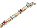 Tommaso Design™ Genuine Ruby and Diamonds Bracelet