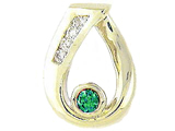 Tommaso Design™ Genuine Emerald and Diamonds Pendant