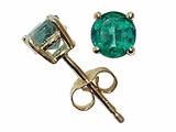 Tommaso Design™ Genuine Round Emerald Earrings