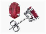 Tommaso Design™ Oval 7x5mm Genuine Ruby Earring Studs