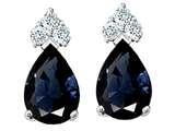 Tommaso Design™ Genuine Sapphire and Diamond Earrings