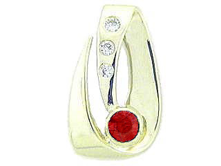 Tommaso Design™ Genuine Ruby and Diamond Pendant