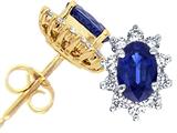 Tommaso Design™ Oval 6x4mm Genuine Sapphire and Diamond Earrings