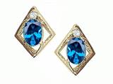 Tommaso Design™ Oval 6x4mm Genuine Blue Topaz Earrings
