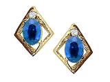 Tommaso Design™ Oval 6x4mm Genuine Sapphire Earrings