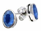 Tommaso Design™ Oval Genuine Sapphire Earrings