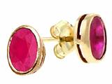 Tommaso Design™ Genuine Oval Ruby Earrings