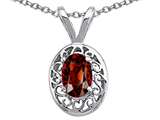 Tommaso Design™ Genuine Garnet Oval 6x4mm Pendant