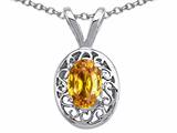 Tommaso Design™ Genuine Citrine Oval 6x4mm Pendant