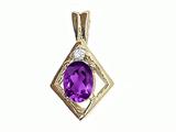 Tommaso Design™ Oval 6x4mm  Genuine Amethyst Pendant