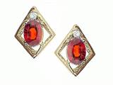 Tommaso Design™ Oval 6x4mm Genuine Garnet Earrings