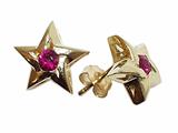 Tommaso Design™ Genuine Round Ruby Earrings