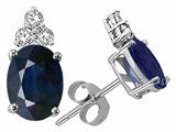 Tommaso Design™ Genuine Sapphire and Diamond Earrings