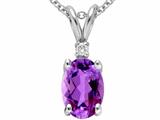 Tommaso Design™ Genuine Amethyst and Diamond Pendant